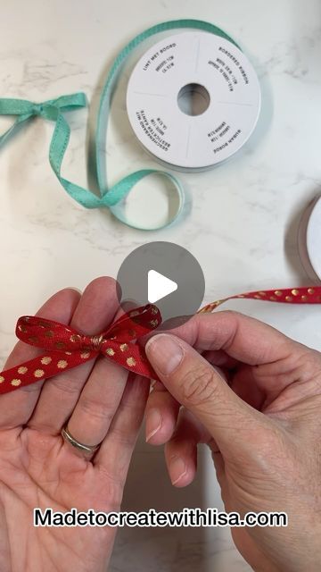 Lisa Bowden | Stampin’ Up! Demonstrator on Instagram: "How do I make the bows for my cards?? I get asked this question all the time! 😘 So, I thought I would make a quick video to show you my method. I hope this helps! Leave me a comment and let me know if you learned something new! ❤️ . . . #madetocreatewithlisa #stampinupofficial #bowmaking #iloveribbon #ribbonaccents" How To Make A Perfect Bow, How To Make A Small Bow, How To Tie Bows With Ribbon, How To Make A Bow Out Of Ribbon, How To Tie A Bow With Ribbon, How To Tie A Bow, Tie A Bow With Ribbon, Tie Bows With Ribbon, Bow Tying