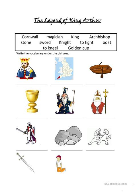 King Arthur vocabulary - English ESL Worksheets for distance learning and physical classrooms The Legend Of King Arthur, King Arthur Legend, Unit Studies Homeschool, Vocabulary English, Roi Arthur, Arthurian Legend, Unit Studies, Teaching Jobs, Esl Worksheets