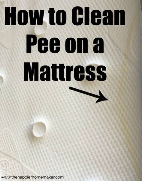 Looking for a way to remove those nasty urine stains and odors from your mattress? Anyone with young children needs to keep this easy tutorial on hand for dealing with accidents and bed wetting! Bed Cleaner Mattress, Pee Stains, Waterproof Mattress Cover, Urine Smells, Cleaning Painted Walls, Cleaning Stuff, Urine Stains, Cleaning Tricks, House Tips