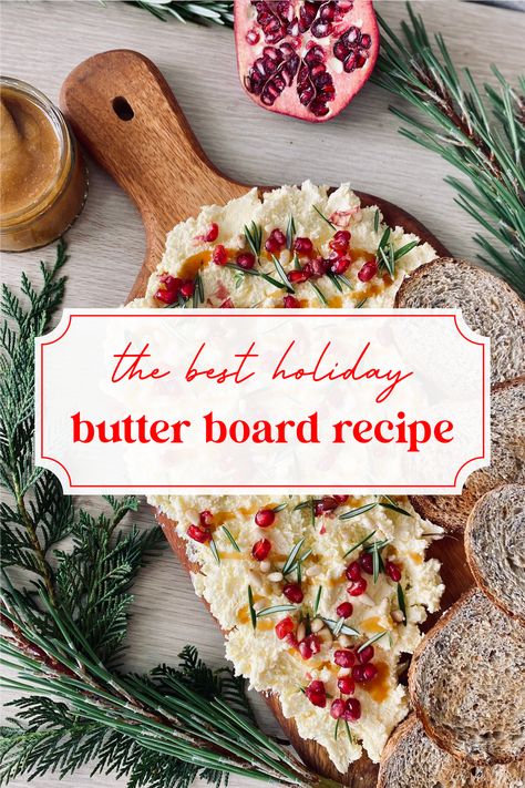 Christmas Butter Boards, Charcuterie Butter Board Ideas, Holiday Butter Board, Butter Board Ideas Christmas, Christmas Butter Board, Cheese Butter Board, Butter Board Recipe, Butter Board Ideas, Cream Cheese Board