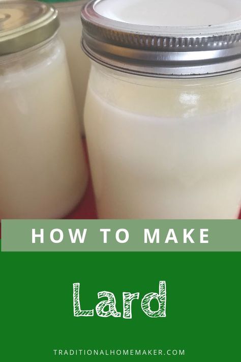 Cooking With Lard, Canning Lard, Making Lard, Lard Recipe, Rendering Lard, Pioneer Foods, Pantry Basics, Corn Allergy, Canning Meat