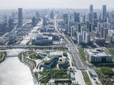 Gallery of Ningbo Urban Planning Exhibition Center / Playze + Schmidhuber - 34 City Center Urban Planning, Residential Urban Design, Urban Design Masterplan, Urban Project, Henning Larsen, Urban Design Architecture, Cities Skylines, Plan Paris, Skyline Design