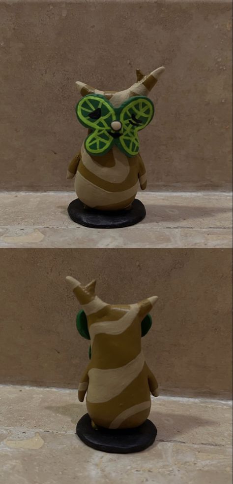 Polymer Clay Korok, Clay Action Figures, Zelda Ceramics, Zelda Pottery, Clay Korok, Zelda Clay, Clay Presents, Gaming Crafts, Zelda Diy