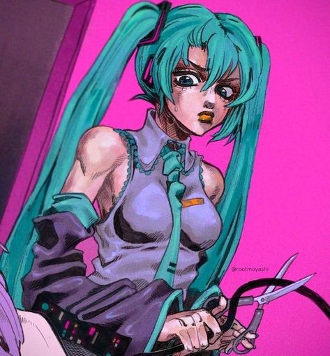 Miku Hatsune Vocaloid Pfp, Mcdonalds Miku Fanart, Miku Fanart Cute, Idol Singing Pose, Hatsune Miku Reference, Miku Painting, Miku Reference, Miku Hatsune Pfp, Male Miku