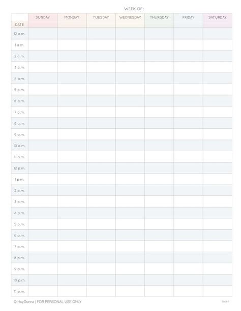 Are you looking for a printable weekly schedule with 24-hours? This free download includes templates with 1 or 1/2 hour boxes, a Monday start week or a Sunday start week and several different styles so you can find the 24-hour schedule that works best for you! Schedule Planner Templates, 2 Week Calendar, Start Week, Weekly Planner Printable Templates, Calendar Schedule, Timetable Template, Weekly Schedule Printable, Week Calendar, Weekly Planner Free Printable