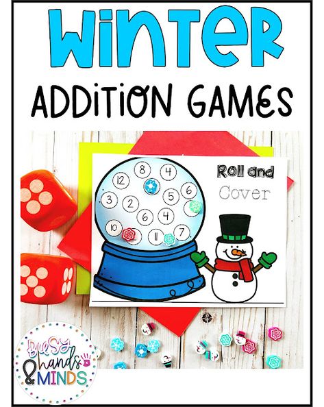 Winter Addition and Subtraction Games | Busy Hands and Minds Addition Games Kindergarten, Math Games For Kindergarten, Addition And Subtraction Games, Winter Math Games, Game For Kindergarten, Games For Kindergarten, Winter Addition, Subtraction Games, Kindergarten Math Games