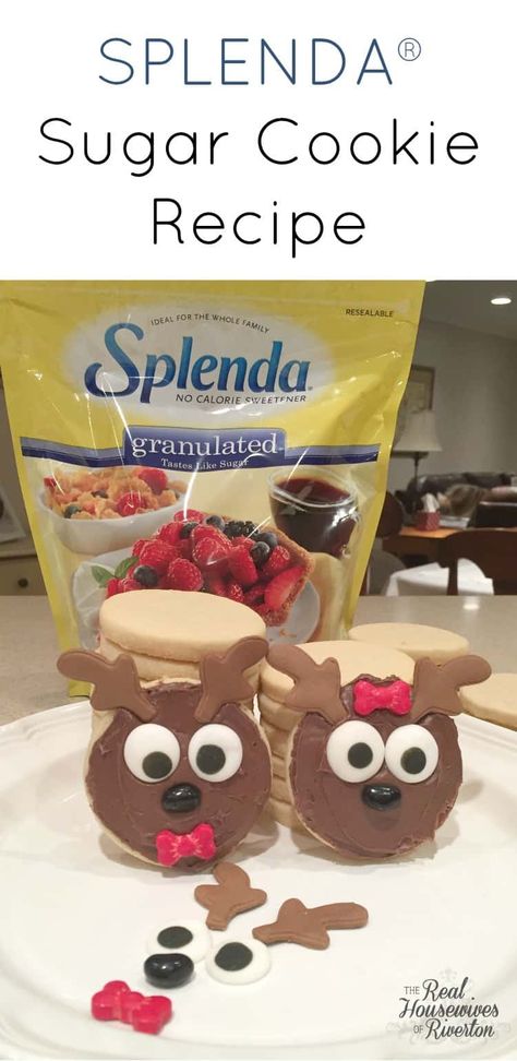 SPLENDA® Sugar Cookie Recipe - Housewives of Riverton Splenda Sugar Cookie Recipe, Splenda Cookies, Splenda Desserts, Splenda Recipes, Reindeer Cookies, Sugar Free Cookies, Sugar Cookie Recipe, Best Sugar Cookies, No Sugar Foods