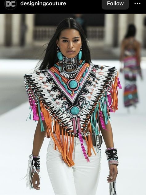 Native American Fashion Woman, Native American Style Outfits, Nomad Fashion, Native American Clothing, Ethno Style, Mode Hippie, Conceptual Fashion, Artistic Style, Fashionista Clothes