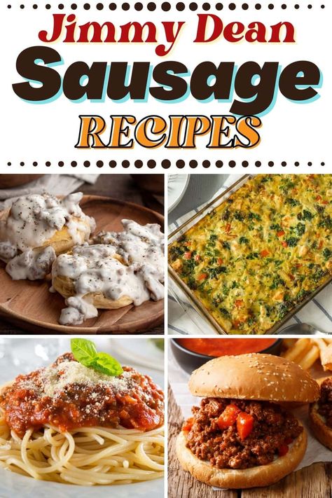 You'll love these simple Jimmy Dean sausage recipes! From quiche to soup to sloppy Joes, these meals are easy and delicious! Jimmy Dean Dinner Recipes, Breakfast Sausage Recipes For Dinner Easy Meals, Jimmy Dean Hot Sausage Recipes Dinner, Jimmy Deans Hot Sausage Recipes, Owens Sausage Recipes, Jimmy Dean Spicy Sausage Recipes, Jimmy Dean Ground Sausage Recipes, Recipes Using Jimmy Dean Sausage, Recipes For Pork Sausage