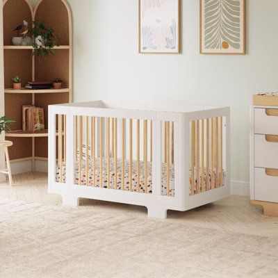 Bassinet? Crib? How about both? The innovative Yuzu 8-in-1 Convertible All-Stages Crib seamlessly switches from bassinet to our transitional midi size and then to a standard full-size crib and junior bed, with all conversion kits included. Choose from a variety of mattress heights and configurations in each size. Featuring stylish rounded spindles, gently curved corners, and playful arched feet, the Yuzu is made with sustainable New Zealand pine wood and certified GREENGUARD Gold for your baby's