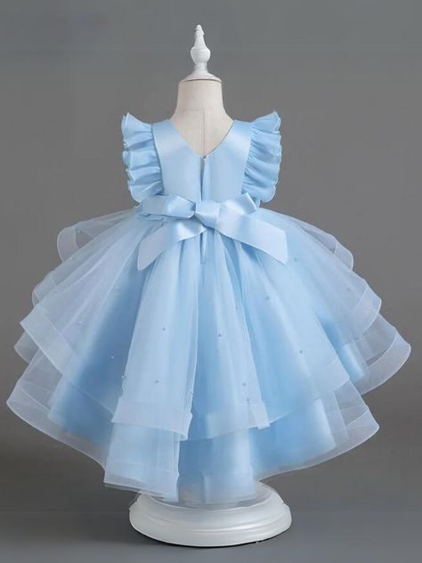 Organza Styles, Fancy Short Dresses, Princess Dress Kids, First Birthday Dresses, Kids Dress Wear, Layered Tulle Skirt, Organza Skirt, Kids Designer Dresses