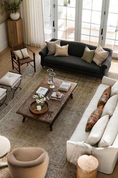 Mcgee Living Room, Studio Mcgee Living Room, Black Sofa Living Room, The Mcgee Home, Mcgee Home, Furniture Placement, Inspire Me Home Decor, Studio Mcgee, Livingroom Layout