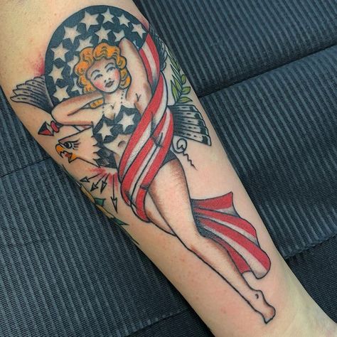 US Girl American Flag Tattoo American Flag Tattoo Design, Flag Tattoo Design, American Flag Sleeve Tattoo, American Flag Tattoos, Us Girl, Liberty Tattoo, Harley Tattoos, Flag Tattoos, Freedom Tattoos