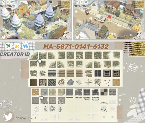 Acnh Tactile Code, Acnh Wreath Code, Acnh Snowy Road, Acnh Sprinkle, Acnh Steampunk, Animal Crossing Christmas Design Codes, Town Acnh, Winter Acnh, Acnh Diy