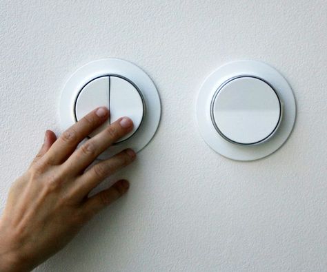 Lumen Circular Switches by Magdaléna Čurdová & Tereza Matyášková Switch Design Buttons, Electric Switch Design, Circular Product Design, Light Switch Design, Switches Design, Modern Light Switches, Designer Light Switches, Ui Ux 디자인, Mini Gym