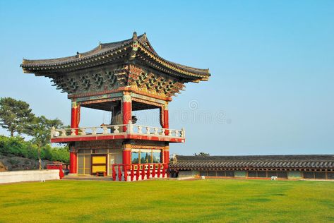 Temple pavilion architecture. Korean-styled temple pavilion detailed architectur #Sponsored , #ADVERTISEMENT, #advertisement, #pavilion, #Korean, #detailed, #architecture Fonts Creative, Pavilion Architecture, Asian Garden, Blue Sky Background, Sky Background, Art Fonts, Architecture Details, Big Ben, Blue Sky