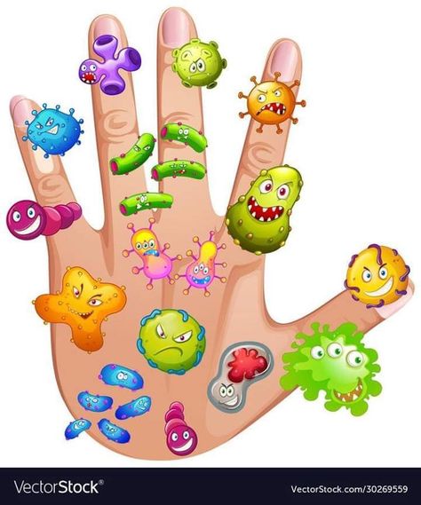 Ideas Easy Drawing, Virus Illustration, Hand Washing Poster, Hand Clipart, Sick Boy, Drawing Ideas Easy, Flashcards For Kids, Hand Hygiene, Human Hand