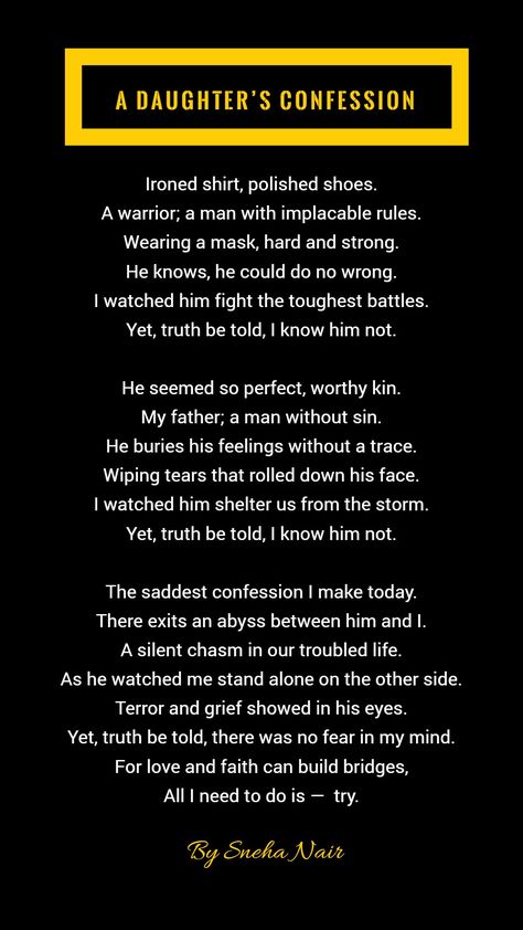 A poem about complicated father daughter relationship. Complex family dynamics. Distance in relations. Father Daughter Dynamics, Father Daughter Relationship Quotes, Ship Dynamics, Father Daughter Relationship, Relationship Dynamics, Iron Shirt, Family Dynamics, A Poem, Father Daughter