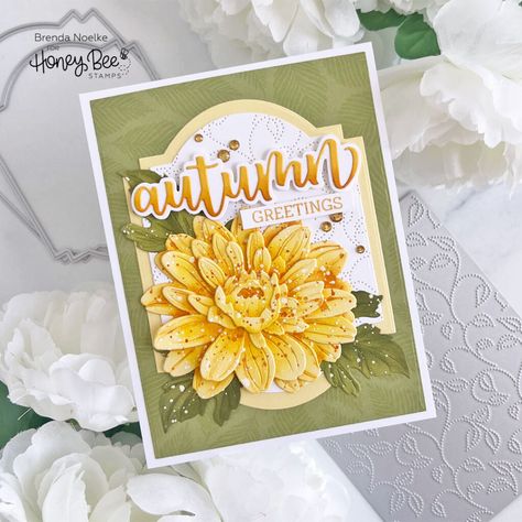 Autumn Greetings, Bee Creative, Honey Bee Stamps, Bee Cards, Paper Craft Supplies, Card Making Inspiration, Fall Cards, Card Layout, Floral Cards