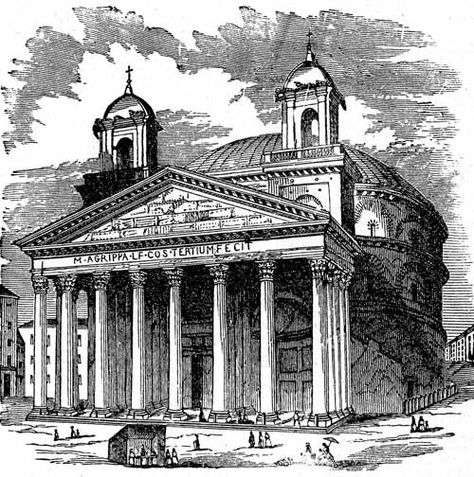 Pantheon - 3 Rome Pantheon, Pantheon Rome, Ancient Roman Architecture, Architecture City, Architectural Sculpture, The Pantheon, Architecture Concept Diagram, Sacred Architecture, Roman Architecture