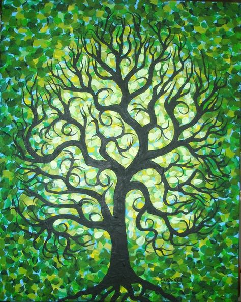 Painting Tree Of Life, Tree Of Life Painting, Tree Of Life Art, Mc Escher, Pastel Sec, Psy Art, Textured Painting, Abstract Tree, Garden Painting