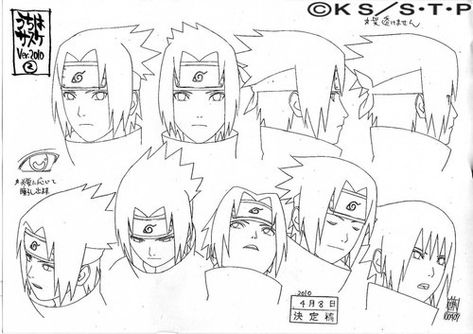 Saku091 — Official Naruto's sketches by Pierrot Drawing Of Naruto, Jin Mori, Masashi Kishimoto, Naruto Sketch Drawing, First Drawing, Naruto Vs Sasuke, Snk Cosplay, Naruto Sketch, Character Sheets