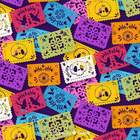 Patron para el día de muertos dibujado a... | Free Vector #Freepik #freevector #fondo #patron #floral #diseno Coco Background, Haunted House Drawing, Mexican Pattern, Día De Muertos, Skull Wallpaper, House Drawing, Graphic Editing, Mexican Art, Pattern Free