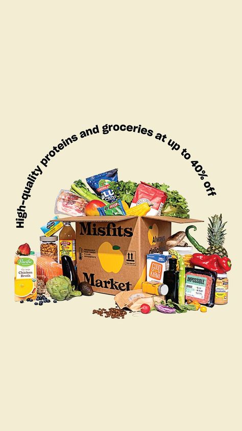 Protein Box | Misfits Market Misfits Market, Organic Produce, Online Grocery Delivery, Pantry Staples, Graphic Design Tips, Grocery Delivery, Graphic Design Typography, Ad Design, Design Reference