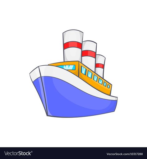 Well Cartoon Image, Ship Cartoon Images, Sailboat Cartoon, Ship Clipart Black And White, Boat Cartoon, Cartoon Styles, Adobe Illustrator, White Background, Vector Images