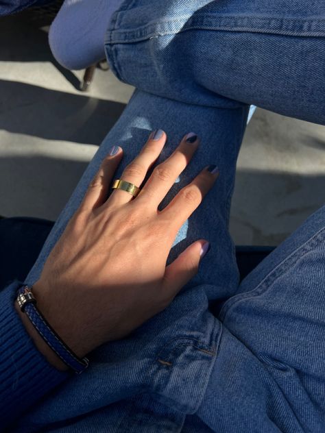 nail inspo // mens nails // nails @lucaswrobertson Men With Painted Nails, Beach Nails Aesthetic, Different Color Nails, Purple Manicure, Polished Man, Aesthetic Men, Nails Purple, Mens Nails, Nails Aesthetic