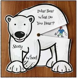 Reading: "Polar Bear What Do You Hear" storytelling wheel craft. Super fun way for practicing the "retell" & "sequence" a story standards. Polar Bear Polar Bear What Do You Hear Activities Preschool, Polar Bear Polar Bear What Do You Hear Activities, Polar Bear What Do You Hear Activities, Polar Bear Polar Bear What Do You Hear, Polar Bears Preschool, Eric Carle Books, Polar Bears Activities, Arctic Animals Preschool, Bears Preschool