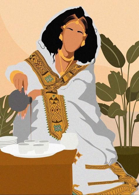 Eritrean Women, Ethiopian Clothing, Ethiopian Women, African Women Art, Dorm Art, Woman Art, Black Art Pictures, Black Love Art, Graphic Wallpaper