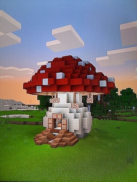 Minecraft Building Mushroom, Mincraft Idea Houses Emo, Minecraft Building Ideas Town Square, Cute Minecraft Mushroom House, Minecraft Fairy Village Ideas, Minecraft Inspo Cute, Minecraft Ideas To Build Decor, Minecraft Fairy Village Builds, Cottagecore Minecraft Build Ideas