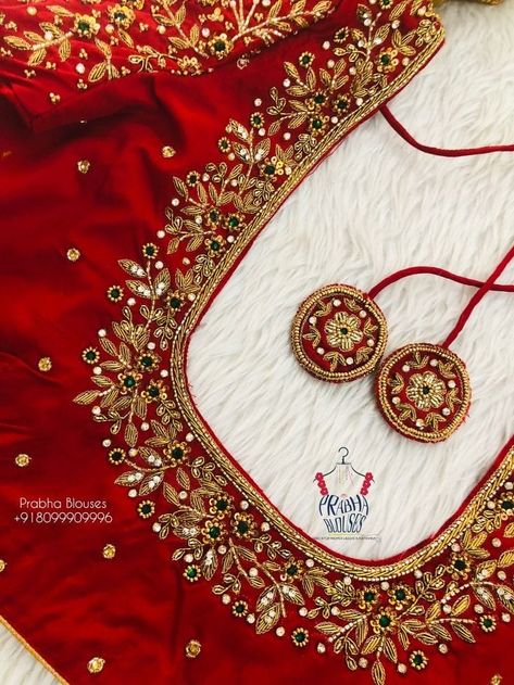 Red Blouse Design, Exclusive Blouse Designs, Work Blouse Designs, Maggam Blouse, Aari Design, Latest Bridal Blouse Designs, Latest Blouse Designs Pattern, Maggam Work Designs, Neck Pieces Jewelry