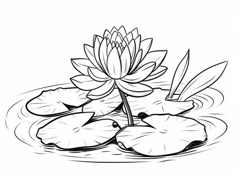 illustration of Lovely lily-pad Pond Drawing, Mandala Turtle, Fantasy Fairy, Lily Pads, Free Kids, Nature Lovers, Coloring Pages For Kids, Coloring Page, Nature Lover