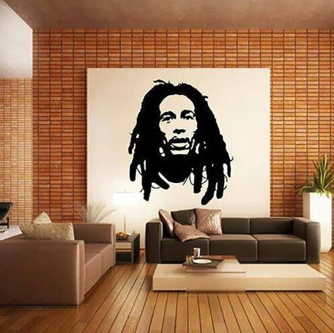 Mural Bedroom, Bob Marley Art, Decor Mural, Nesta Marley, Black Girls With Tattoos, Room Wall Painting, Vinyl Decor, Grey Color Scheme, Sweet Cream