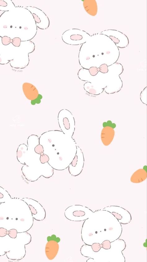 Preppy Aesthetic Wallpaper, Rabbit Wallpaper, Бисер Twin, Wallpaper Wa, Easter Wallpaper, Iphone Wallpaper Kawaii, Karakter Disney, Emo Wallpaper, Cute Kawaii Animals