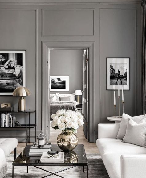 Don't repaint your gray interior until you read this post. Let's find out if gray interiors are really going out of style. #homedecor #decor #homedecorating #decoratingonabudget #grayinterior #greyinterior #graywalls Gray Interiors, Gallery Wall Inspiration, Poster Store, Gray Interior, Living Room Decor Modern, Living Room Pictures, Inspiration Wall, Brigitte Bardot, A Living Room