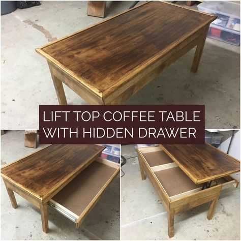 Diy Lift Top Coffee Table, Installing Drawer Slides, Shipping Furniture, Lift Up Coffee Table, Hidden Drawer, Diy Outdoor Table, Lift Table, Coffee Table With Drawers, Lift Top Coffee Table