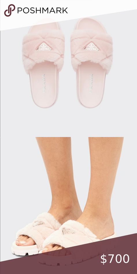 PRADA shearling slides Prada Store, Cute Comfy, Prada Shoes, Pointe Ballet, Ballet Shoes, Slides, Prada, Miami, Dance Shoes