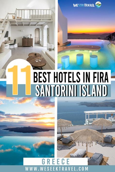 BEST HOTELS IN FIRA Santorini Greece Hotel, Best View Hotel, Santorini Greece Honeymoon, Best Hotels In Santorini, Hotels In Santorini Greece, St Lucia Honeymoon, Fira Greece, Fira Santorini, Greek Islands To Visit