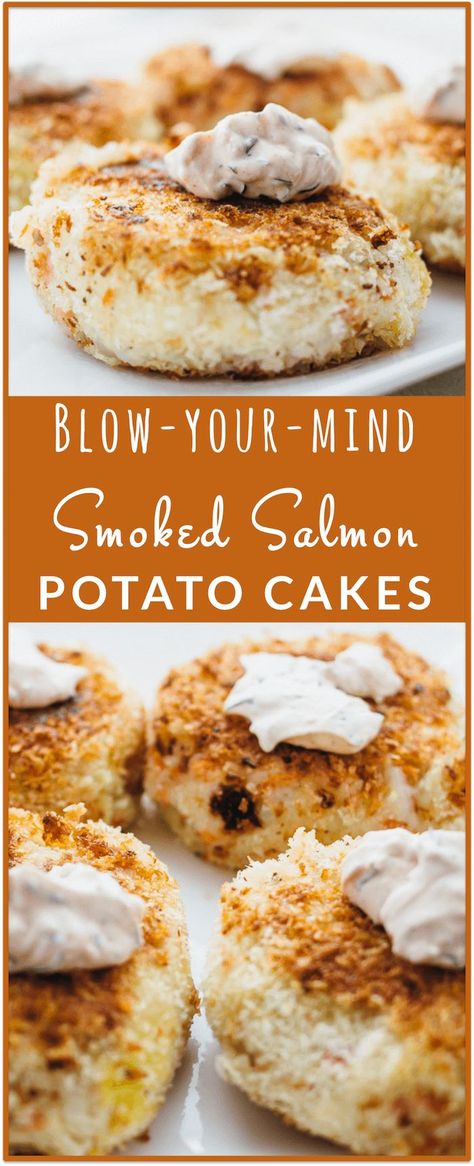 Salmon And Mashed Potatoes, Garlic Butter Salmon In Foil, Salmon Potato Cakes, Smoked Salmon Potato, Lemon Garlic Butter Salmon, Breakfast Patties, Potato Cakes Recipe, Garlic Butter Salmon, Smoked Salmon Recipes