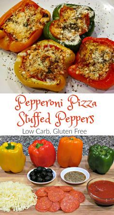 Pepperoni Pizza Stuffed Peppers - Low Carb, Gluten Free | Peace Love and Low Carb  via @PeaceLoveLoCarb Pizza Peppers, Pizza Stuffed Peppers, Peace Love And Low Carb, Low Carb Meals, Low Carb Low Fat Recipes, Low Carb Muffins, Low Carb Chicken Recipes, Cloud Bread, Low Carb Diets