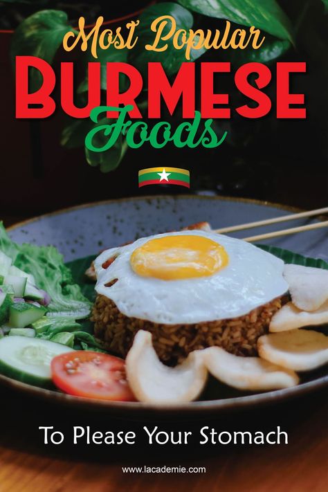 Burmese cuisine offers a variety of savory dishes featuring rice, noodles, curries, salads, and spices. Popular dishes include mohinga, a fish soup with noodles, and tea leaf salad. The cuisine is influenced by neighboring countries and features a unique blend of flavors. Burmese Desserts, Myanmar Food Recipe, Burmese Recipes, Soup With Noodles, Tea Leaf Salad, Leaf Salad, Burmese Food, Soup Dish, Food F