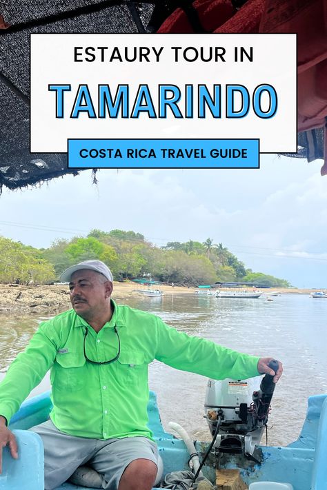 Tour guide driving boat on the estuary in Tamarindo in Costa Rica Costa Rico, Costa Rica Travel Guide, Tamarindo Costa Rica, Eco Lodges, Nature Tour, Costa Rica Travel, Safari Tour, Tamarindo, Crocodiles