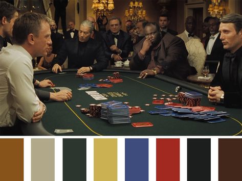 Las Vegas Color Palette, Casino Color Palette, Casino Royale Movie, Royal Wallpaper, Casino Royale, Photoshoot Concept, Color Grading, Colour Schemes, Color Themes