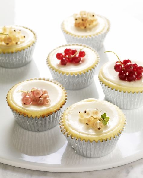 Cheesecake Cupcakes with Sour Cream Topping Recipe Cupcakes With Sour Cream, Sour Cream Topping, Cream Cheese Cupcakes, Fancy Cupcakes, Martha Stewart Recipes, Cheesecake Cupcakes, Köstliche Desserts, Mini Desserts, Cupcake Recipes