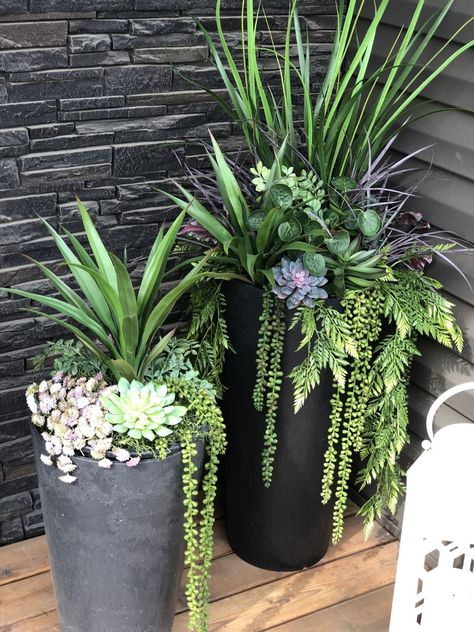 Winter Porch Pots, Porch Planter Ideas, Front Door Planters, Outdoor Planter Ideas, Porch Pots, Front Porch Plants, Winter Planters, Front Porch Flowers, Front Porch Planters