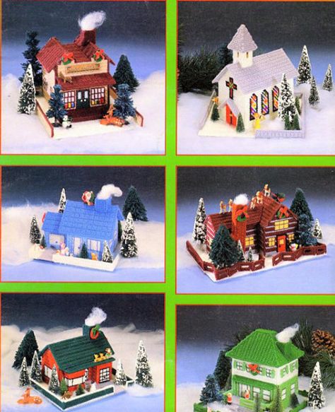 Plastic Canvas Christmas Village, Christmas Village Sets, Dolls House Shop, Plastic Canvas Books, Plastic Canvas Pattern, American School, Plastic Canvas Christmas, Plastic Canvas Patterns Free, Needlepoint Stitches