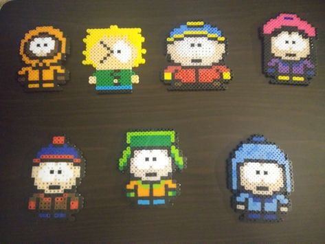 South Park Perler Beads #southpark #perlerbead #meltybeads Pixel Art Noel, Modele Pixel Art, Hamma Beads Ideas, Perler Art, Hama Beads Design, Perler Bead Templates, Hama Bead, Bead Sprite, Hama Beads Patterns